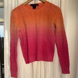 Ralph Lauren Cashmere Ombré Sweater - Orange and Pink